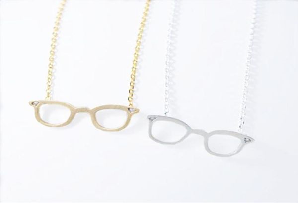 

fashion glasses pendant goldcolor silver plated necklace for women gift whole1540809