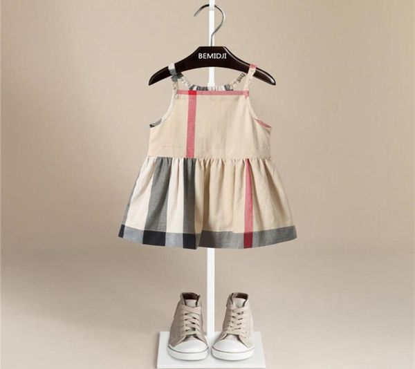 

s pure cotton plaid dress patchwork baby girls england style plaid girl dresses child soft sleeveless casual plaid dress9960926, Red;yellow