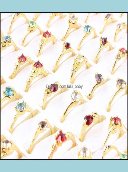 

band rings jewelry whole lots 50pcs crystal rhinestone gold color women ring engagement wedding party gift fashion d dhtr01768861, Silver