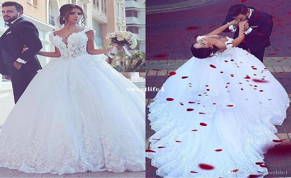 

2020 sweetheart lace appliques wedding dresses a line floor length plus size bridal ball gown2745213, White