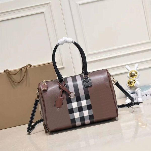

check pillow bag women crossbody bags handbags purse canavs leather long strap fashion letters large capacity pockets key lock classic shoul