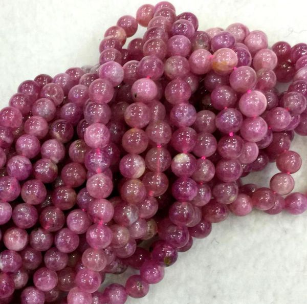 

whole natural genuine pink tourmaline rubellite round loose beads 46mm diy jewelry necklaces or bracelets 16quo2644135, Black