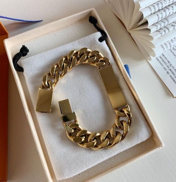

luxury mens bracelet designer charm gift punk hip hop women men bracelets stainless steel silver gold rose black colour8853556, Golden;silver