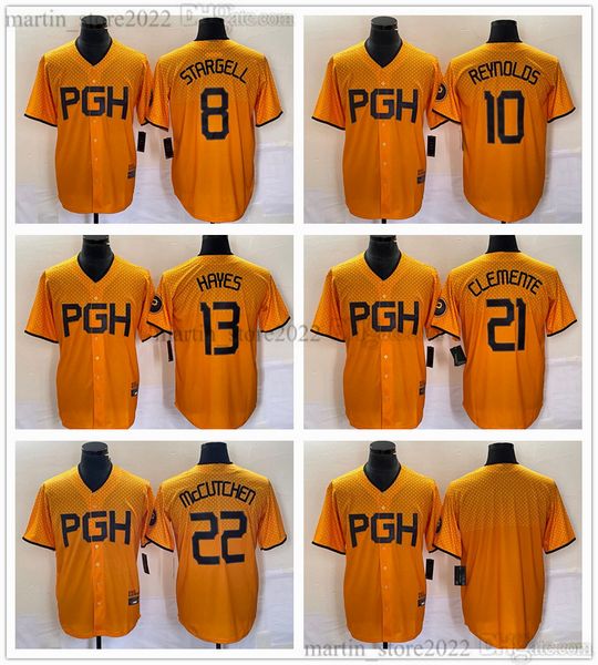 

gold 2023 city connect replica player baseball jerseys 13 ke'bryan hayes 10 bryan reynolds andrew 22 mccutchen 21 roberto clemente 8 wi, Blue;black