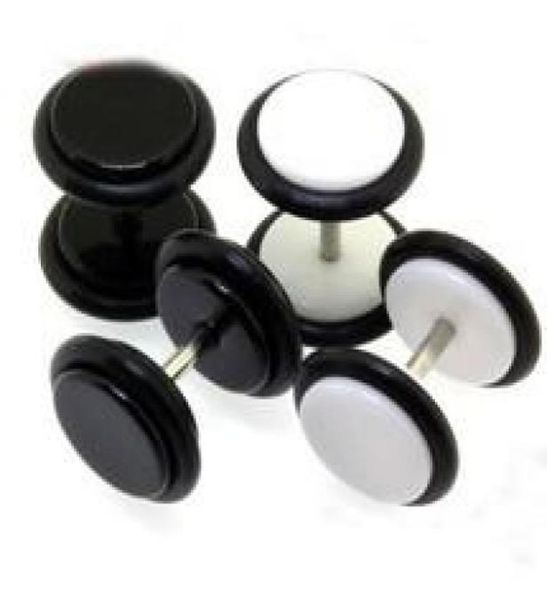 

wholes 100pcs mix 2 coor 8mm piercing jewelry uv fake ear plug ear taper1514951, Silver