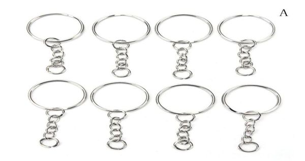 

100 pcsset silver key chains stainless steel alloy circle diy 25mm keyrings 3 styles jewelry keychain key ring accessories3940066, Slivery;golden