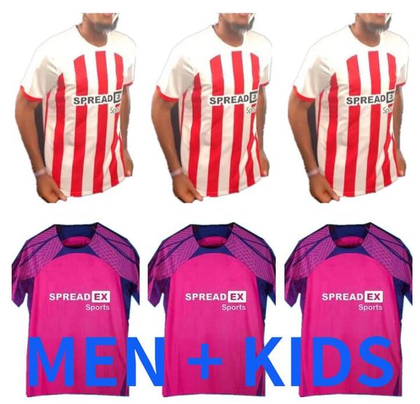 

sunderland 23 24 soccer jerseys home away blue sis 2023 2024 dajaku embleton broadhead gooch o'nien stewart pritchard neil mcgeady kids, Black;yellow