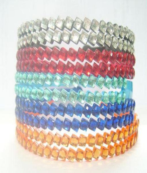 

10pcslot mix colors 2 row crystal hairband headbands for diy craft fashion hair jewelry gift hj15 shipp5434163, Silver