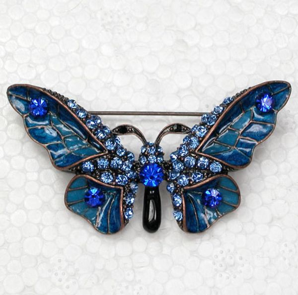 

whole rhinestone enamel butterfly pin brooches c1019030127453188, Gray