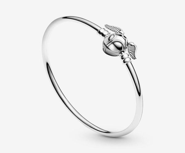 

new arrival 925 sterling silver golden snitch clasp pocket bangle harry charm bracelets wings potter vintage retro tone for men an8264008, Black