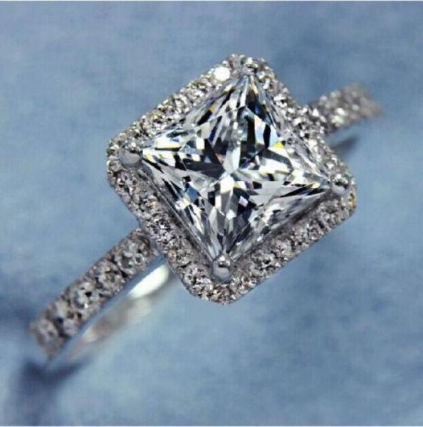 

size 5678910 fashion jewerly exquisite desire princess cut white z gemstones 10kt gold filled wedding women ring for love3827798, Silver