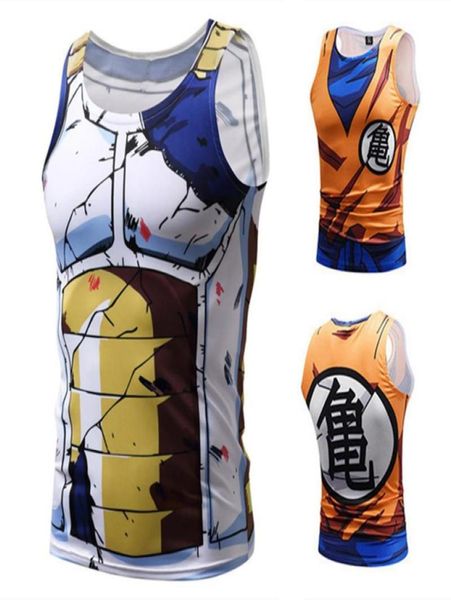 

men039s tank anime vest fitness for men compression vegeta son goku singlets sleeveless tees shirt workout clothingmen035798249, White;black
