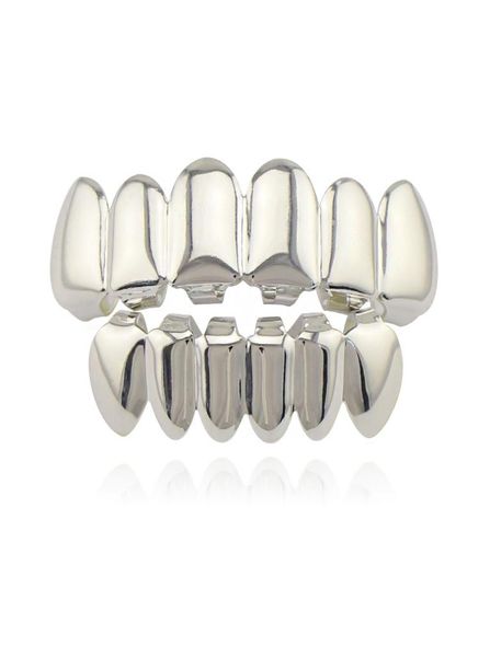 

2023 silver gold color hip hop teeth grillz bootom groll set with silicone vampire teeth hallowmas party jewelry7696743, Black