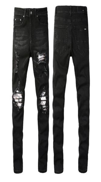 

2022 new fashion mens designer jeans ripped denim pants luxury hip hop distressed zipper trousers for male7986549101, Blue