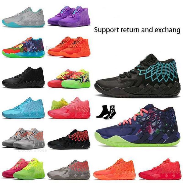 

lamelo ball basketball shoes mb.01 designer shoes melo rick and morty galaxy blue red green black performance comfort basketball shoes synth