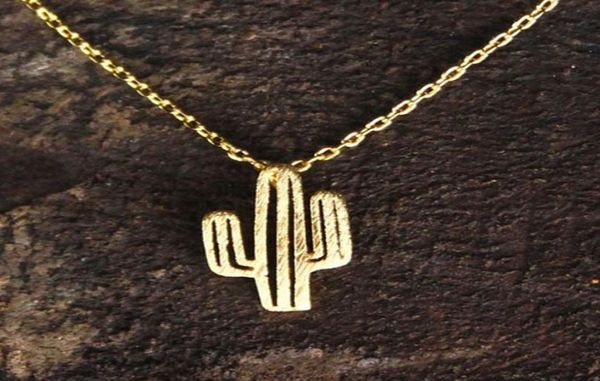 

bohemian women girls desert cactus pendant necklaces fashion plant jewelry accessories chain choker necklace birthday gifts bijoux5950947, Silver