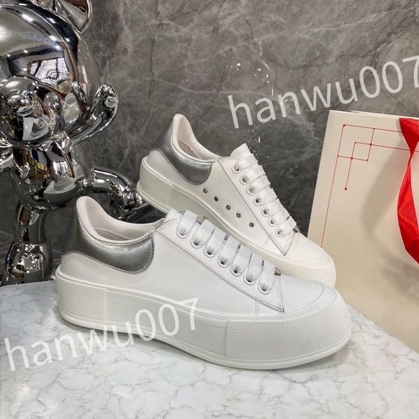 

2023 new luxury casual shoes designer leather lace up men fashion platform sneakers white black mens womens size 35-46 xsd230417