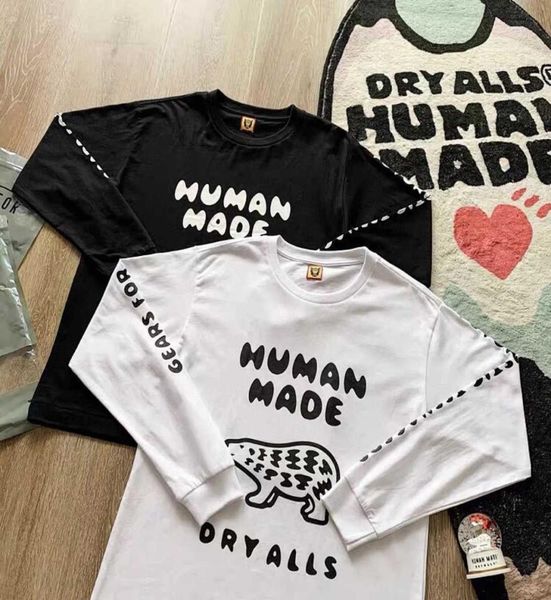 

men039s hoodies correct version nigo polar bear arm letters men and women lovers round neck loose long sleeve tee6880431, Black