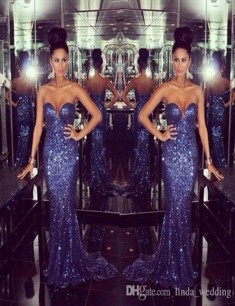 

bling sweetheart prom dress mermaid long sequins formal evening party gown plus size vestidos de festa1131921, Black