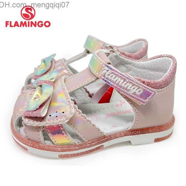 

sneakers flamingo children's sandals suitable for girls hook and loop flat arch design child casual princess shoes sizes 22-27 suitable, Black;red