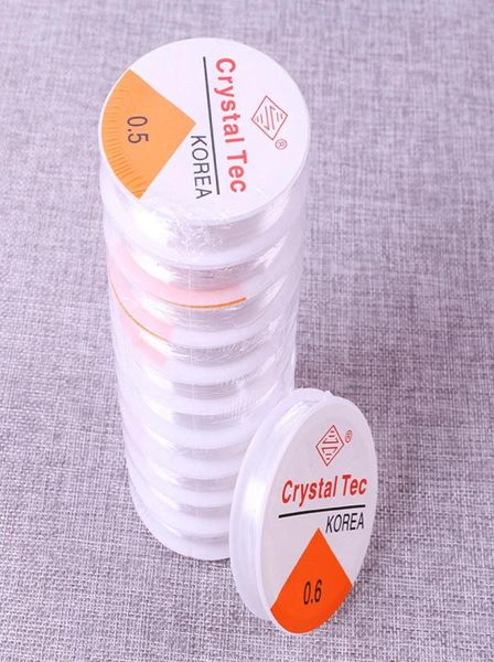 

20roll 0410mm transparent stretchy elastic rope string cord beading beads diy for jewelry making bracelet necklace3474677, White;red