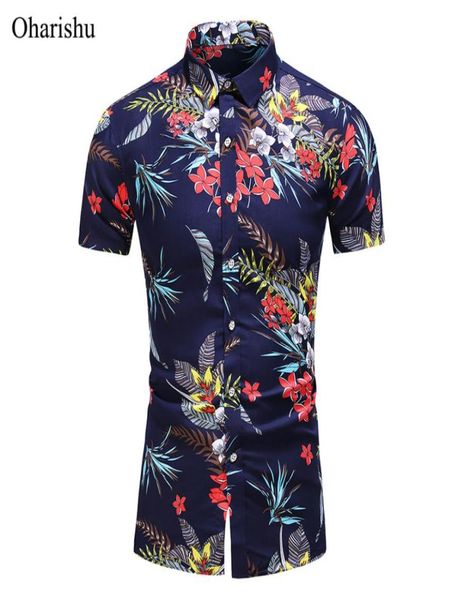 

summer new fashion men039s shirts casual flower print short sleeves button down hawaiian shirt beach holiday shirt plus size m3179723, White;black