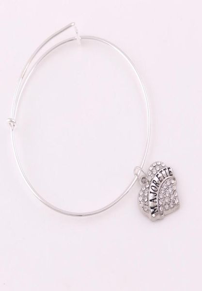 

fashion type crystal heart shape charm majorette marines faith dad navy wife engraved letter bangle8575659, Golden;silver