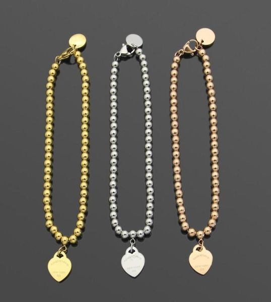 

luxury beaded bracelets designer chain women necklace bracelet classic heart set 18k gold girl valentine039s day love gift stai4855578, Black