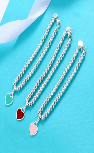 

heart form bracelet designer enamel chain luxury brand 4mm ball chain senior fashion bracelets party wedding accessories valentine3039234, Black