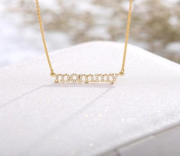 

pendant necklaces 2021 collier femme fashion letter stainless steel long chain mommy pendants mother day birthday gifts5410183, Silver