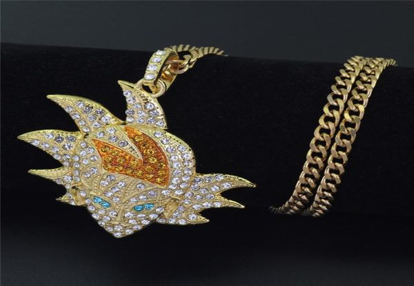 

new hip hop cartoon anime character pendant men necklace jewelry 5mm 30inch stainless steel cuban chain1797241, Silver