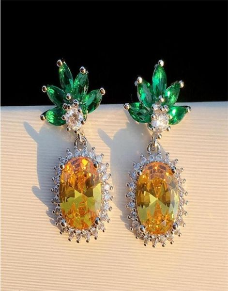 

victoria sweet new arrival lovely fashion jewelry 925 sterling silver party cubic zircon women student laurie pineapple drop earri4516821