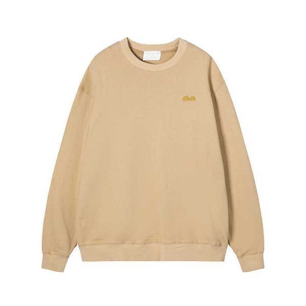 

mens hoodie sweatshirt classic embroidered round neck paris fashion cotton casual couple long sleeve solid color bq4n, Black