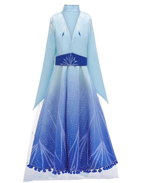 

frozen dress childrens snow queen 2 ii cosplay fancy princess dress girls cartoon snowflake fashion dress jackets pants 3 pcs sets3462011, Blue