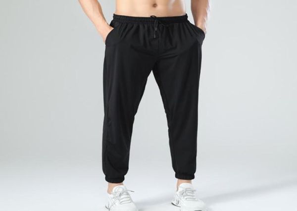 

outdoor 2022 men039s summer nylon ice cooling casual running loose capris man quick drying sweatpants gym joggers exercises pan9237009, Black