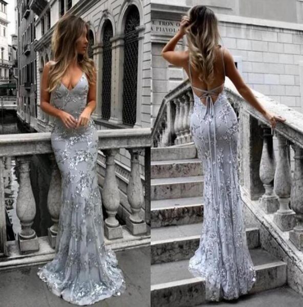 

2019 stunning mermaid prom dresses spaghetti evening formal gowns flexible criss cross straps with lace appliques vestidos de9163747, Black