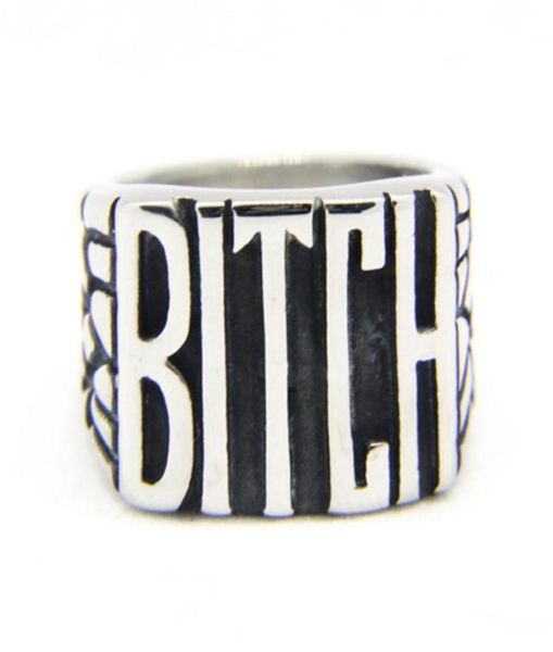 

5pcslot size 510 popular bitch ring 316l stainless steel fashion jewelry popular biker hiphop style ring12118638682475, Silver