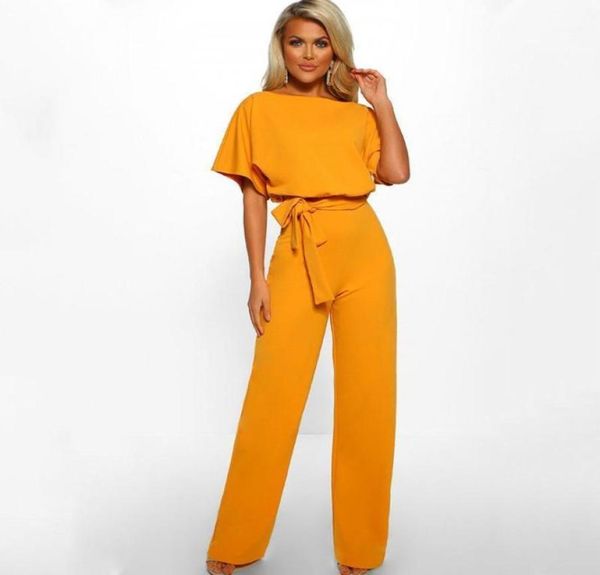 

women039s jumpsuits rompers 2021 summer jumpsuit women short sleeve elegant long pants casual work romper autumn office lady 4377788, Black;white