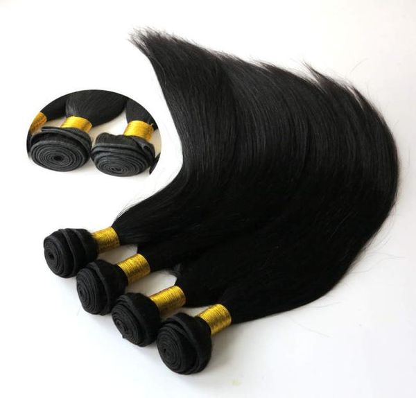 

brazlian virgin hair straight 3pcslots 100 peruvian straight hair human hair extensions bundles1524930, Black
