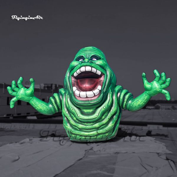 

4.5m(15ft)scary large inflatable slimer ghostbusters ghost character balloon air blow up green monster for halloween decorations