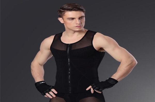 

men039s body shapers mens shapewear slimming girdle belly zipper vest male underwear waist control gynecomastia tummy leotard c4912003, Black;brown