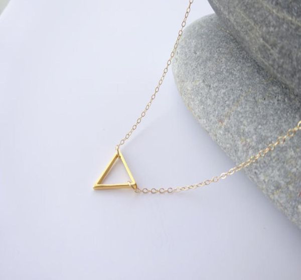 

1 small hollow geometric triangle necklace simple polygon geometry v female male iron lucky woman mother men039s family gifts j6868609, Silver