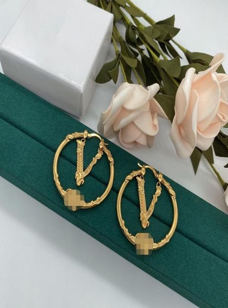 

exaggeration circle women charm earrings hip hop personality pendant studs birthday gift for girls designer earring2961473, Golden