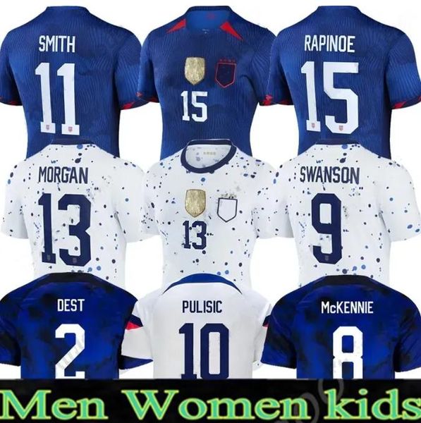 

2023 pulisic soccer jerseys reyna aaronson weah acosta mckennie 23 24 maillot de futol ferreira dest morgan adam usas football shirt rapinoe, Black;yellow