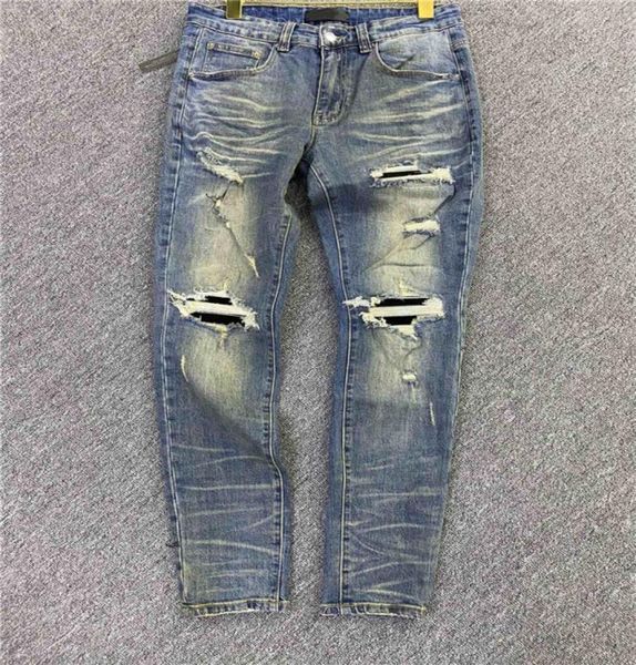 

luxurys designer thin design mens jeans men denim blue cut knee hole snake vintage pants fashion slimleg holes motorcycle biker j3338270