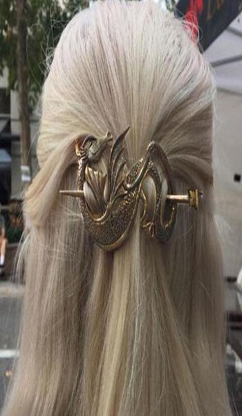 

original viking retro flying dragon hair stick 2021 punk mother of dragons us tv series ornaments hairpin accessories clips barr9771546, Golden;silver