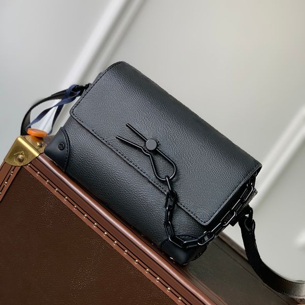 

designer handbag luxury men's shoulder bag genuine leather crossbody bag 18cm flap bag level replication evening bag with box wl326