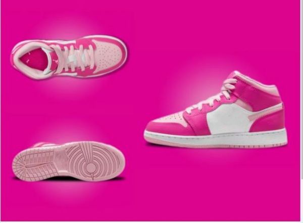 

women 1 high og 1s basketball shoes mid medium soft pink sneakers university blue se space jam patent bred gorge green dark double box