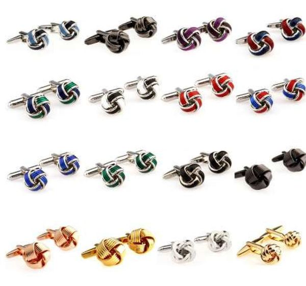 

the most popular 16 designs metal knots enamel cufflink cuff link 6875908, Silver