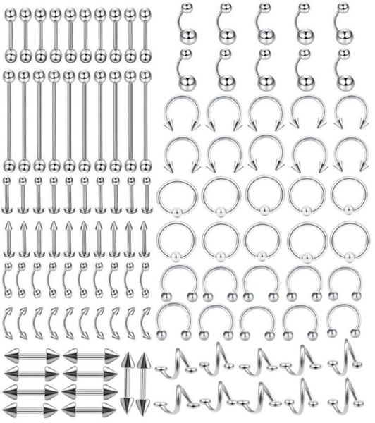 

qiamni 120pcslot titanium nose lip ear cartilage tragus eyebrow rings captive bead ring piercing body jewelry29514824195091, Silver